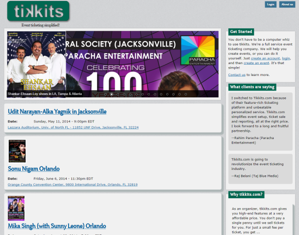 tikkits - front page