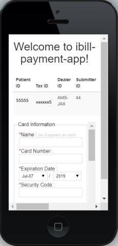 Without reloading, patients are shown their statement balance and the payment form