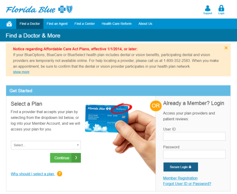 FloridaBlue - find a doctor